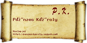 Pénzes Károly névjegykártya